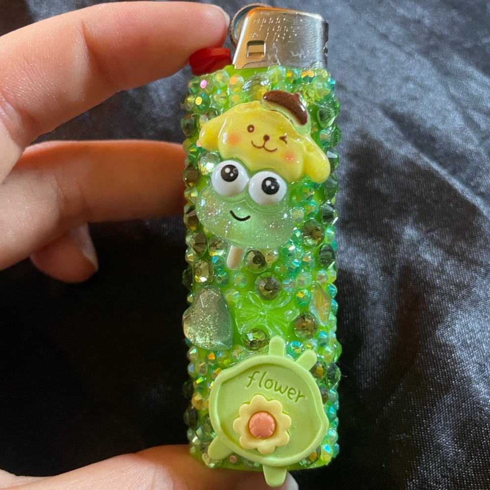 Keroppi Frog and Pompompurin Bedazzled Lighter